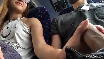 Bus Teen Blonde Outdoor Blowjob 