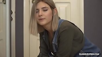 European girl in high heels pissing on the toilet