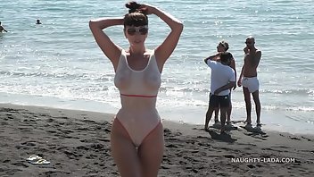 Flashing Dildo MILF Masturbation Swimsuit 