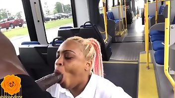 Bus Cumshot Black Outdoor 