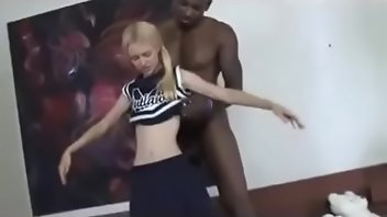 Cheerleader Black Blonde Interracial Blowjob 