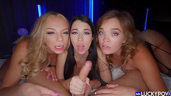 Foursome Blonde Blowjob Brunette 